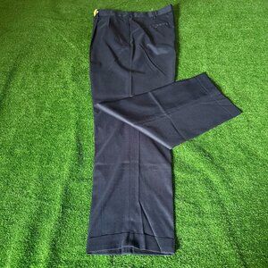 Savane Pleated Classic Fit Comfort Waist Cuffed Hem Blue Dress Pants Size 40